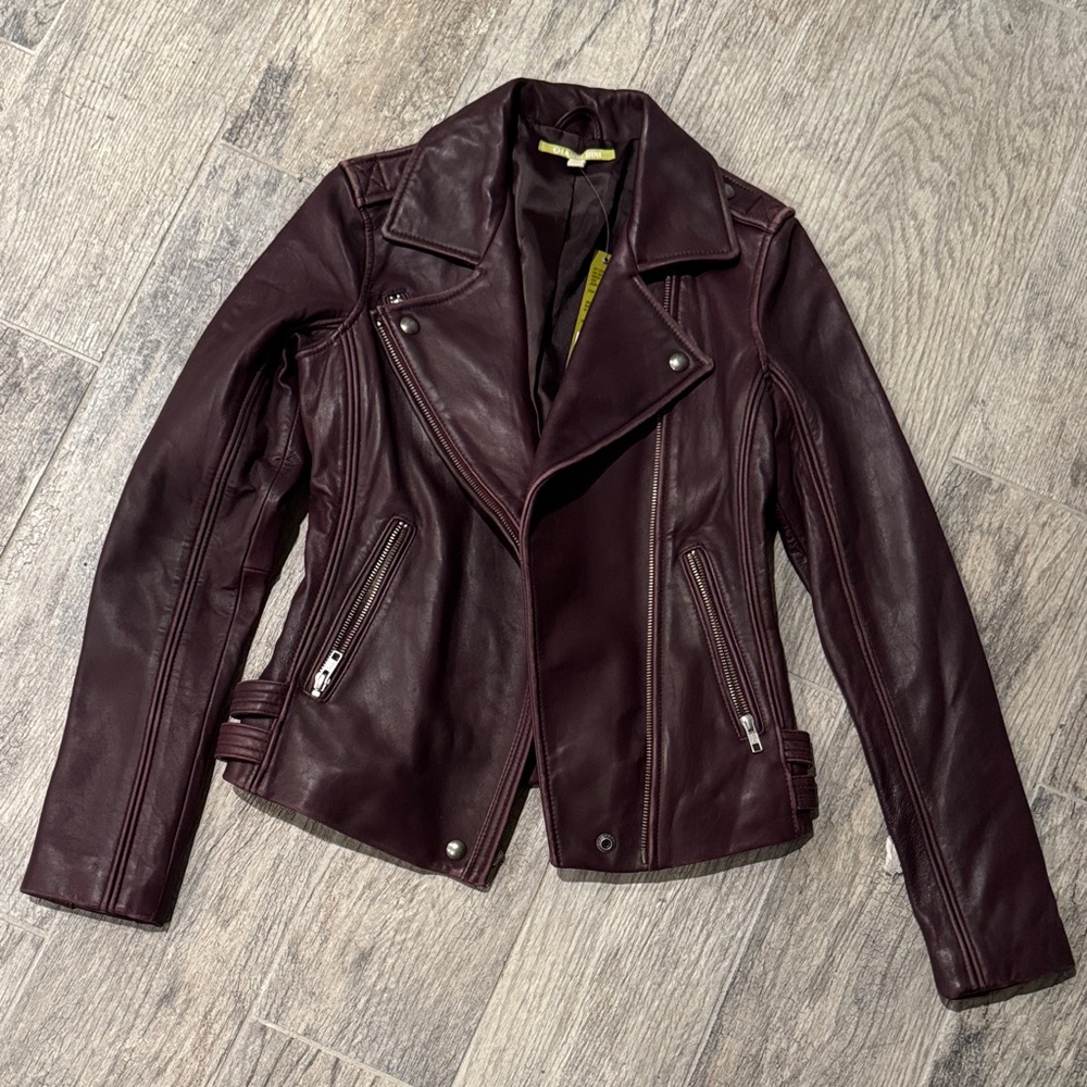 Giani Bernini Deep Burgundy Leather Jacket